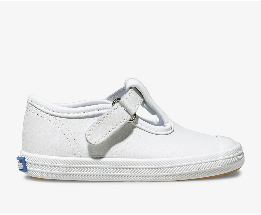 Slip On Παιδικα - Keds Champion Toe Cap T-Strap - Λευκα - MDRUF2387